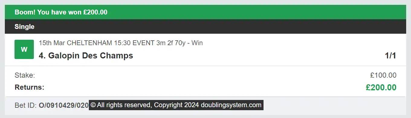 Doubling System - Winner - 2024-03-15