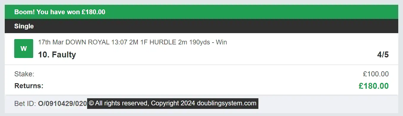 Doubling System - Winner - 2024-03-17
