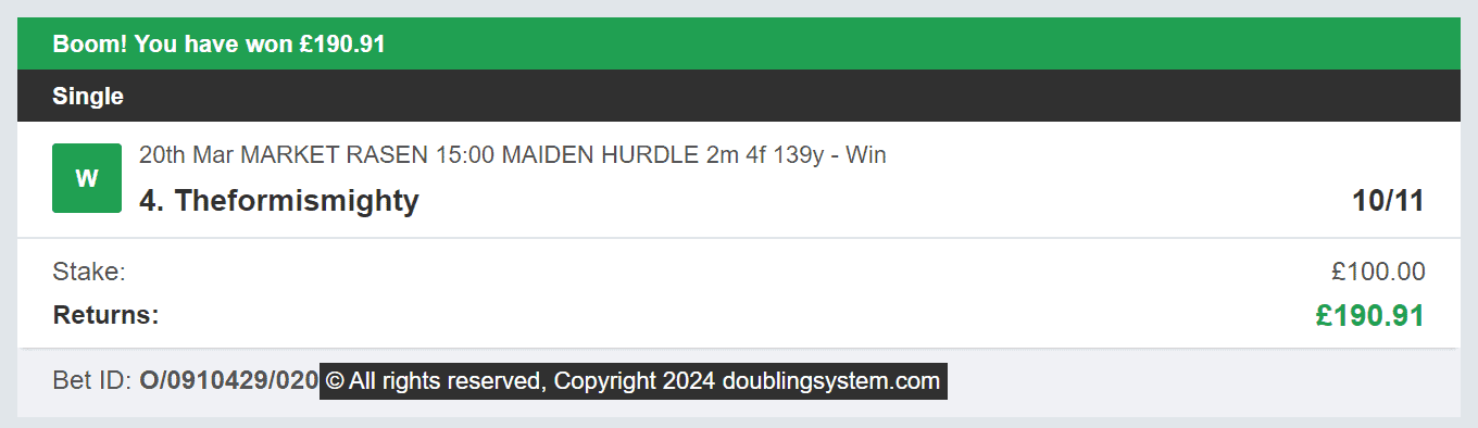Doubling System - Winner - 2024-03-20