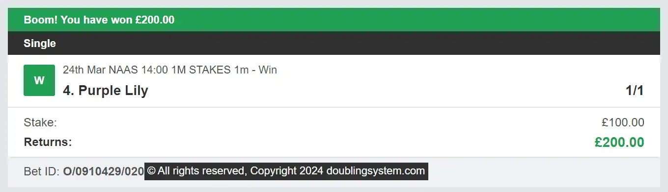 Doubling System - Winner - 2024-03-24