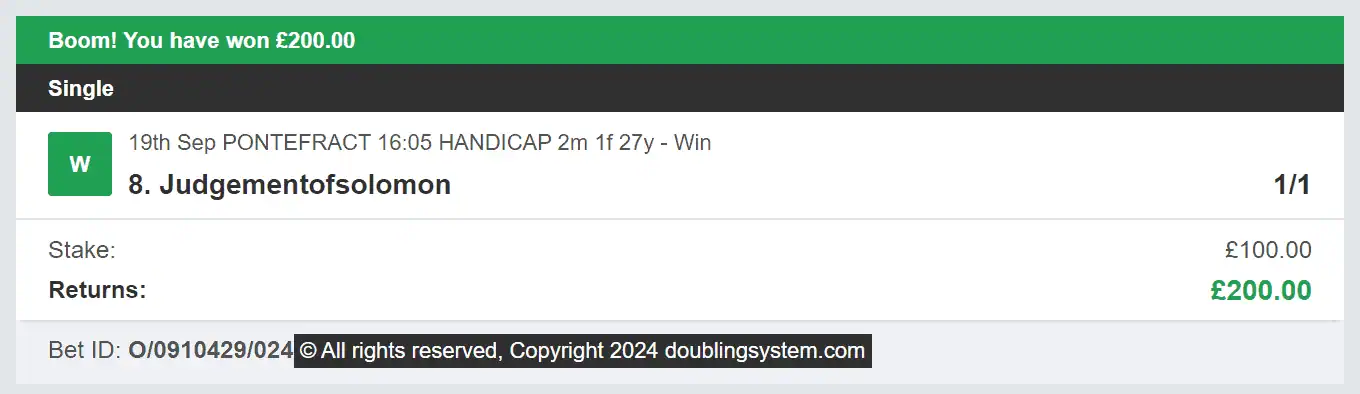 Doubling System - Winner - 2024-12-06