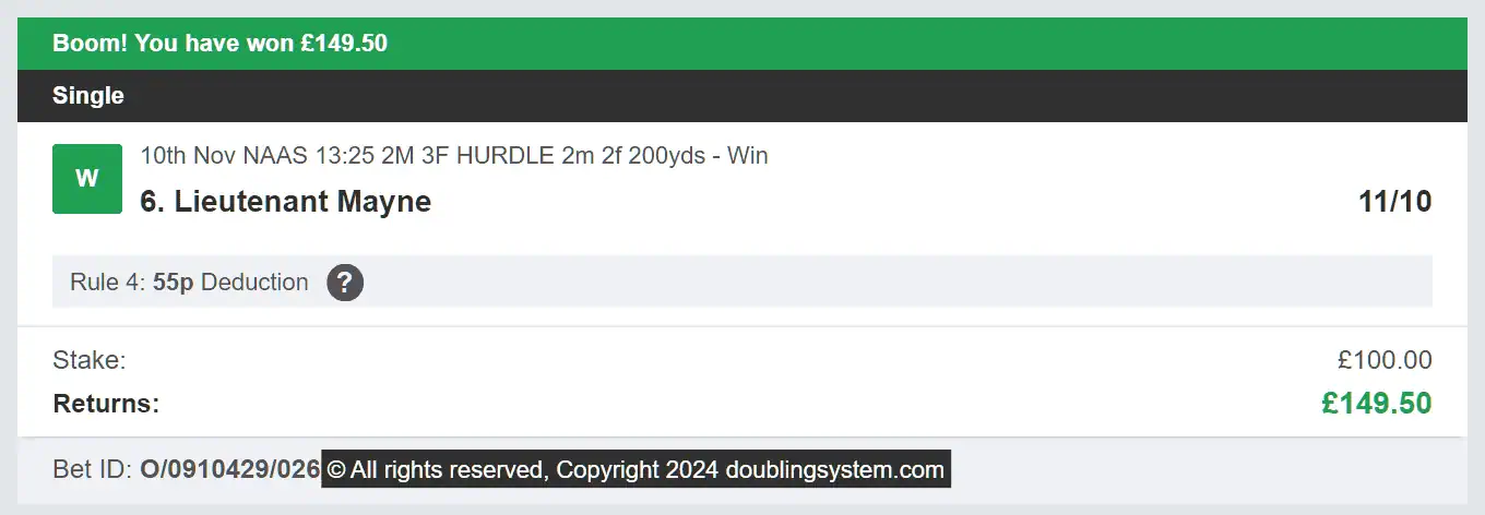 Doubling System - Winner - 2024-12-06