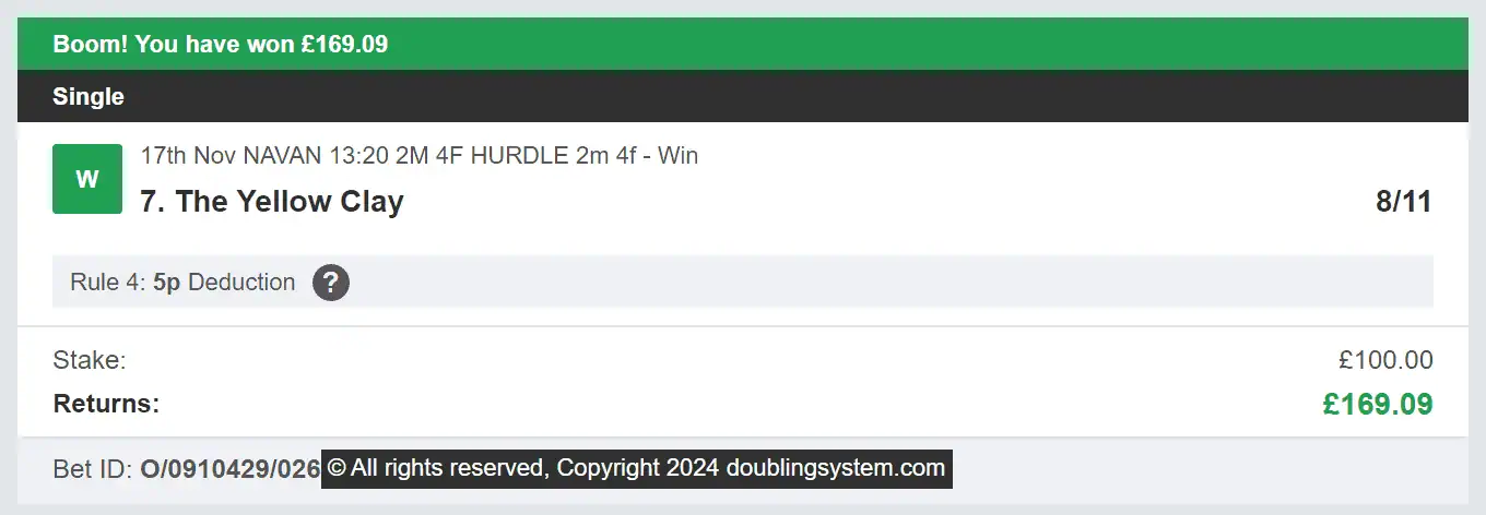 Doubling System - Winner - 2024-12-06